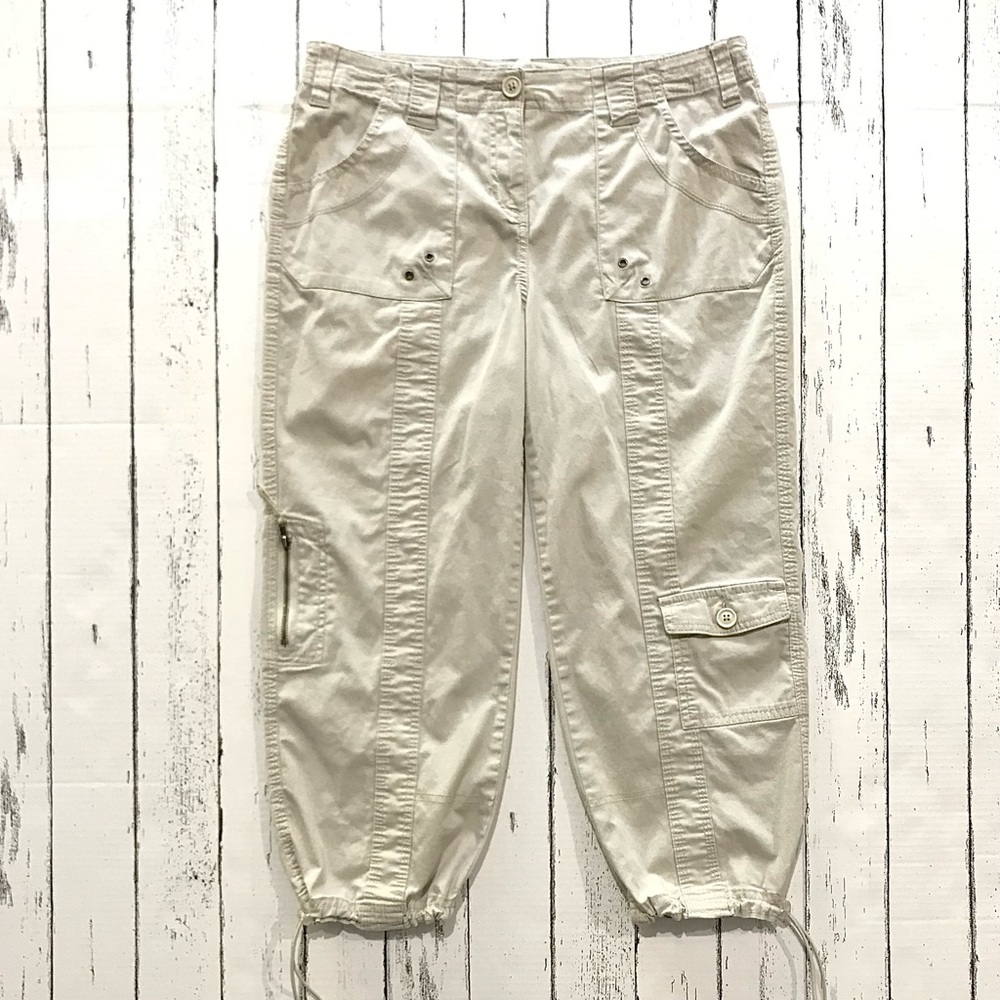 Style & Co. Cargo Straight Leg Drawstring Cinch Hem Capri/Cropped Pants
